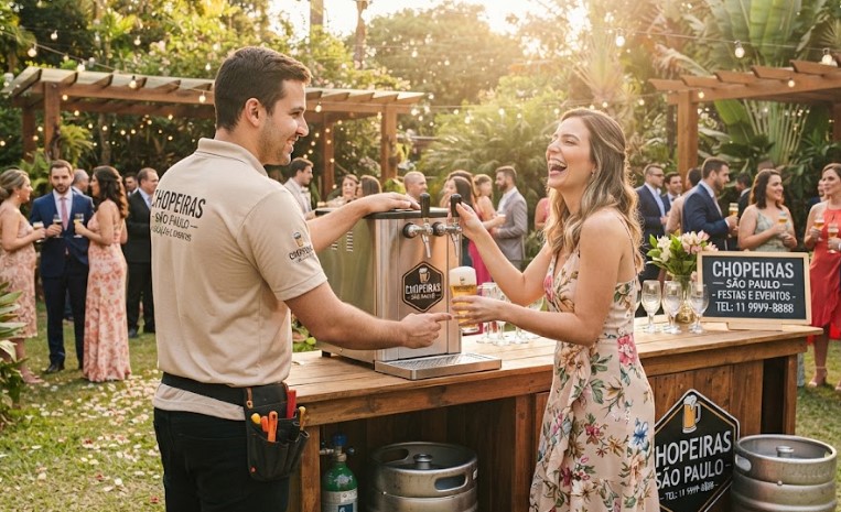 Locação de choppeiras pela EFA Chopp para eventos em São Paulo
